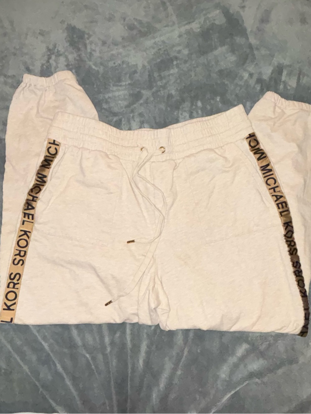 Michael Kors Kids Cream Logo-Trim Sweatpants